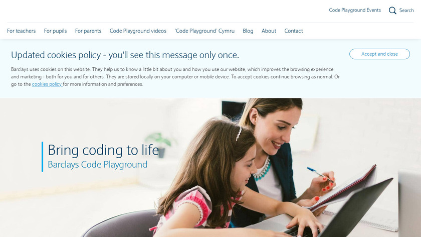 Barclays Code Playground Landing Page