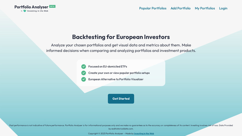 Portfolio Analyser Landing Page