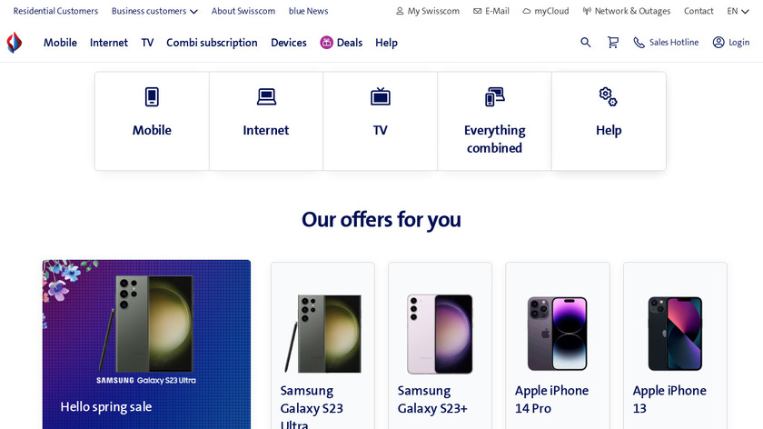 Swisscom Landing Page