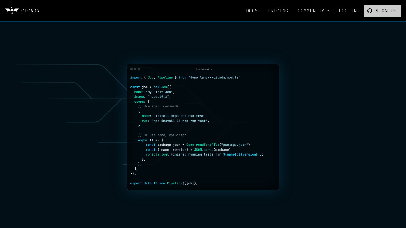 Cicada.build Landing page