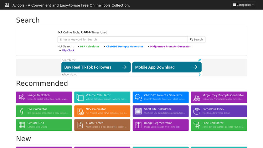 A.Tools Landing Page
