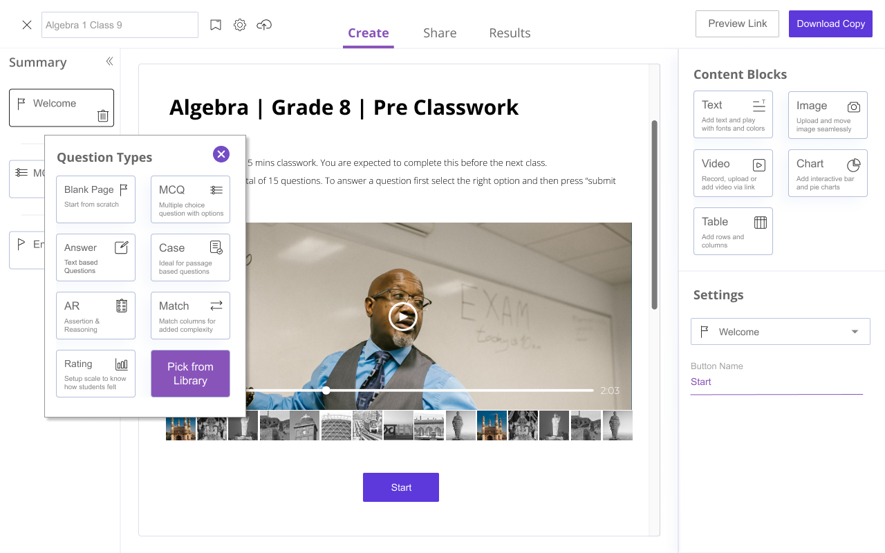 ClassWise Landing page