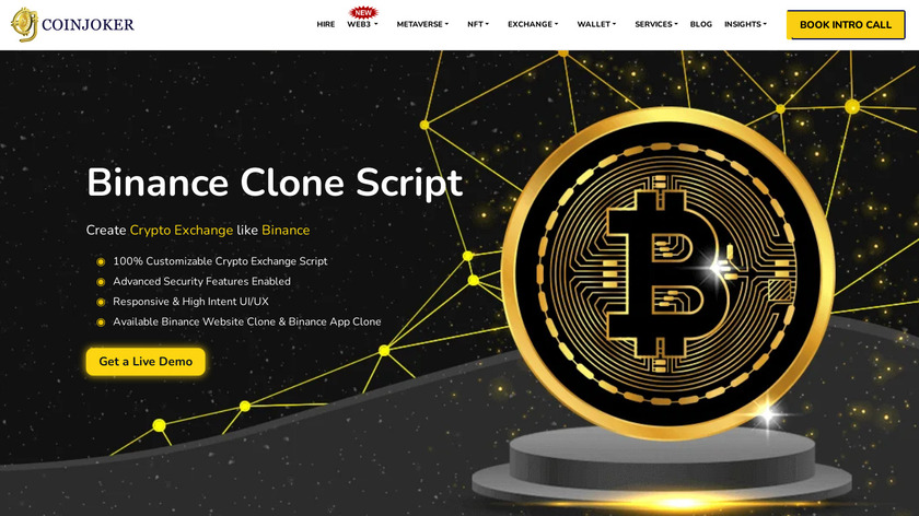 CloneJoker Binance Clone Script Landing Page