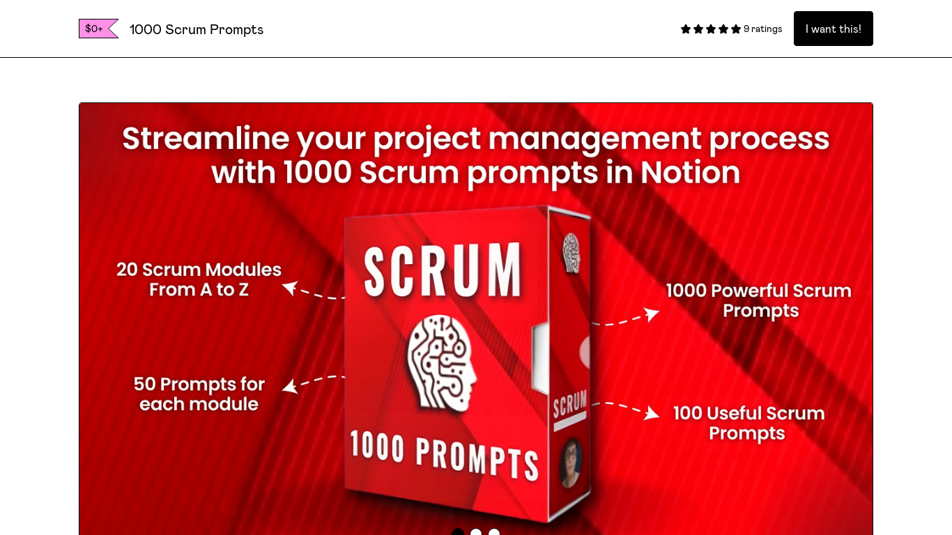 1000+ Scrum Prompts Landing page