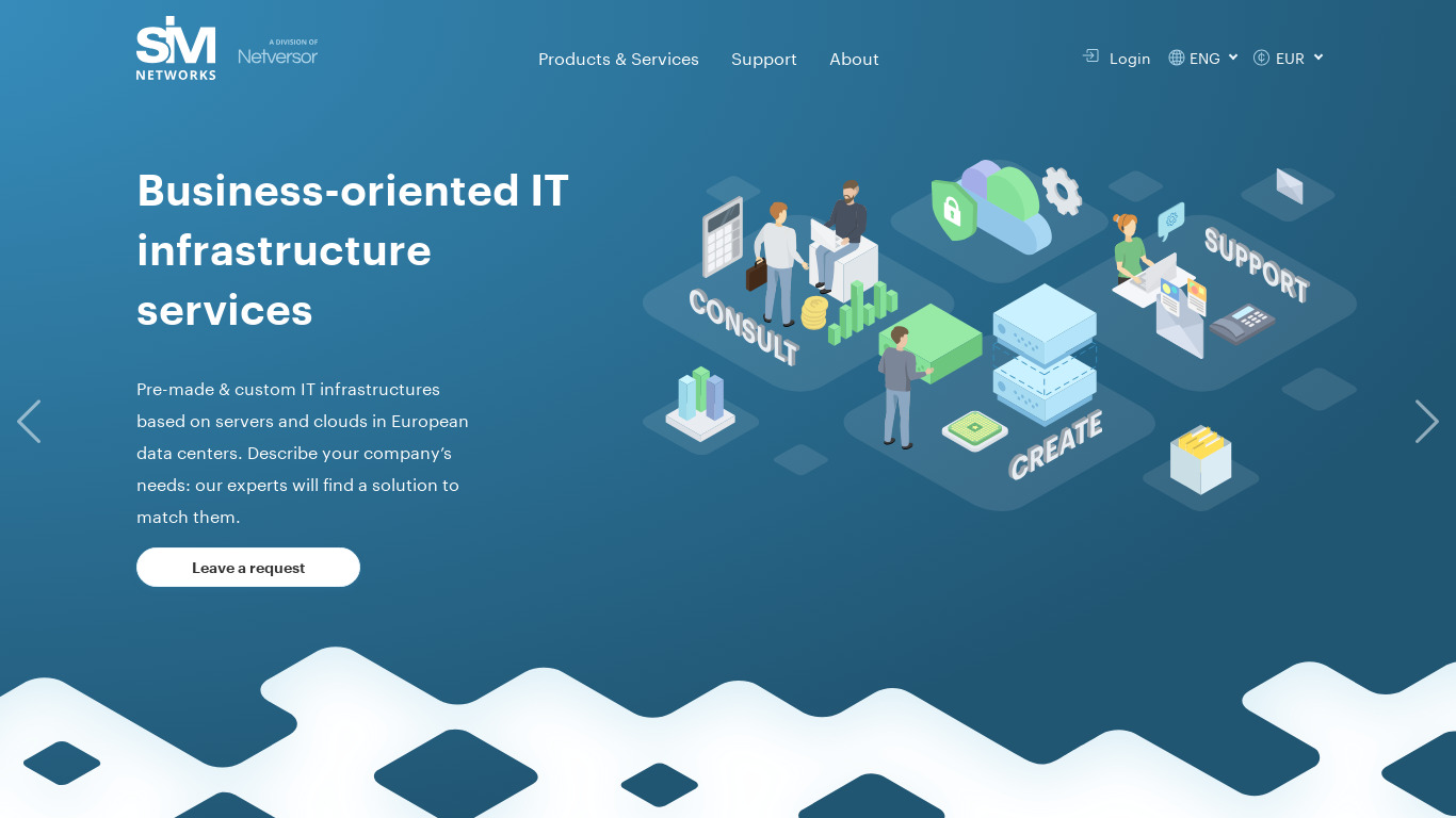 SIM Networks Landing page