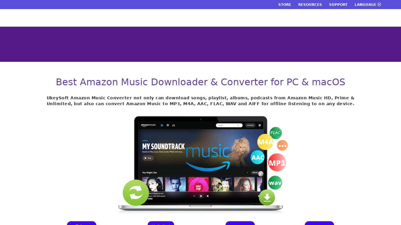 UkeySoft Amazon Music Converter Landing page