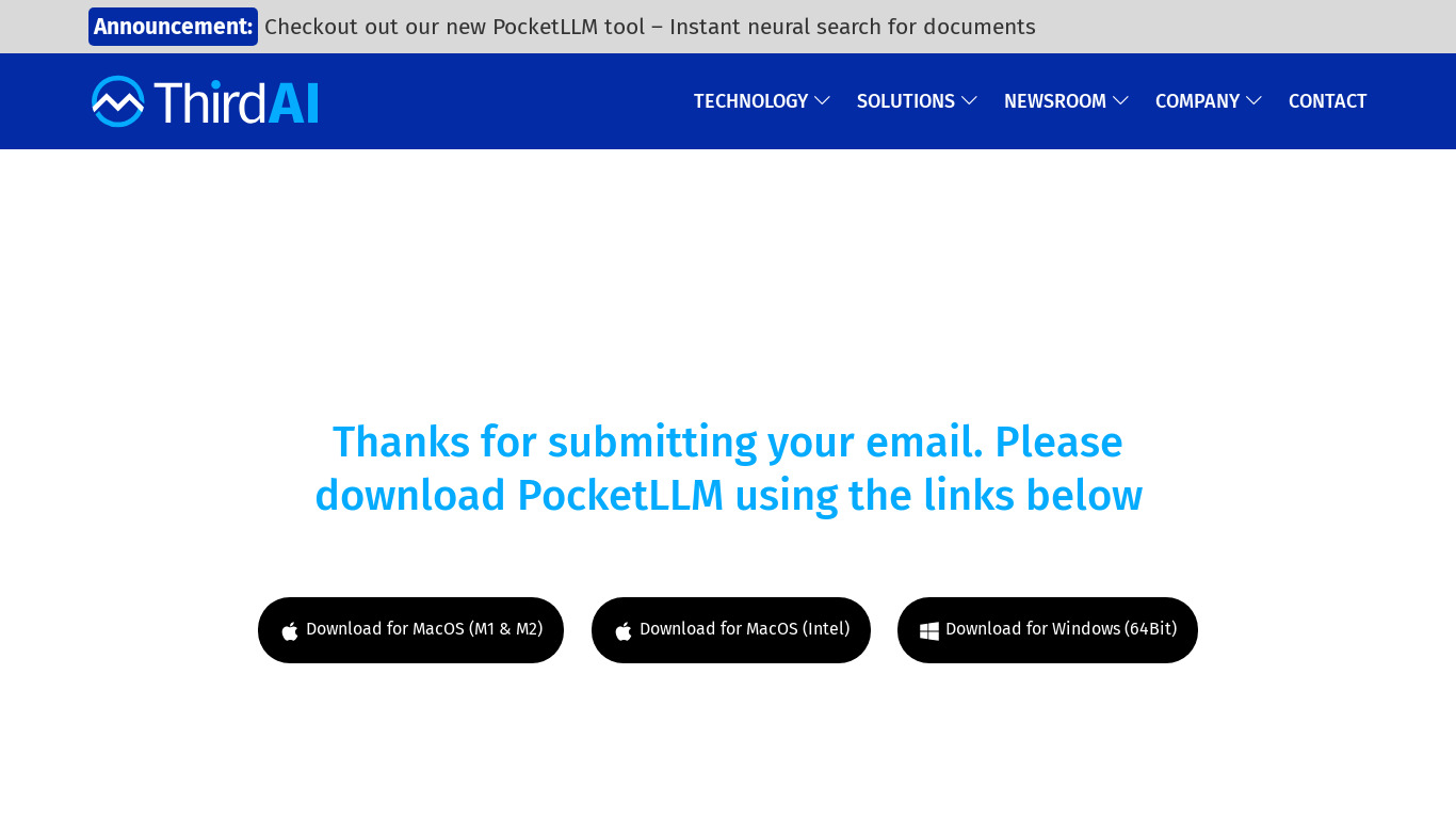 Pocket LLM Landing page