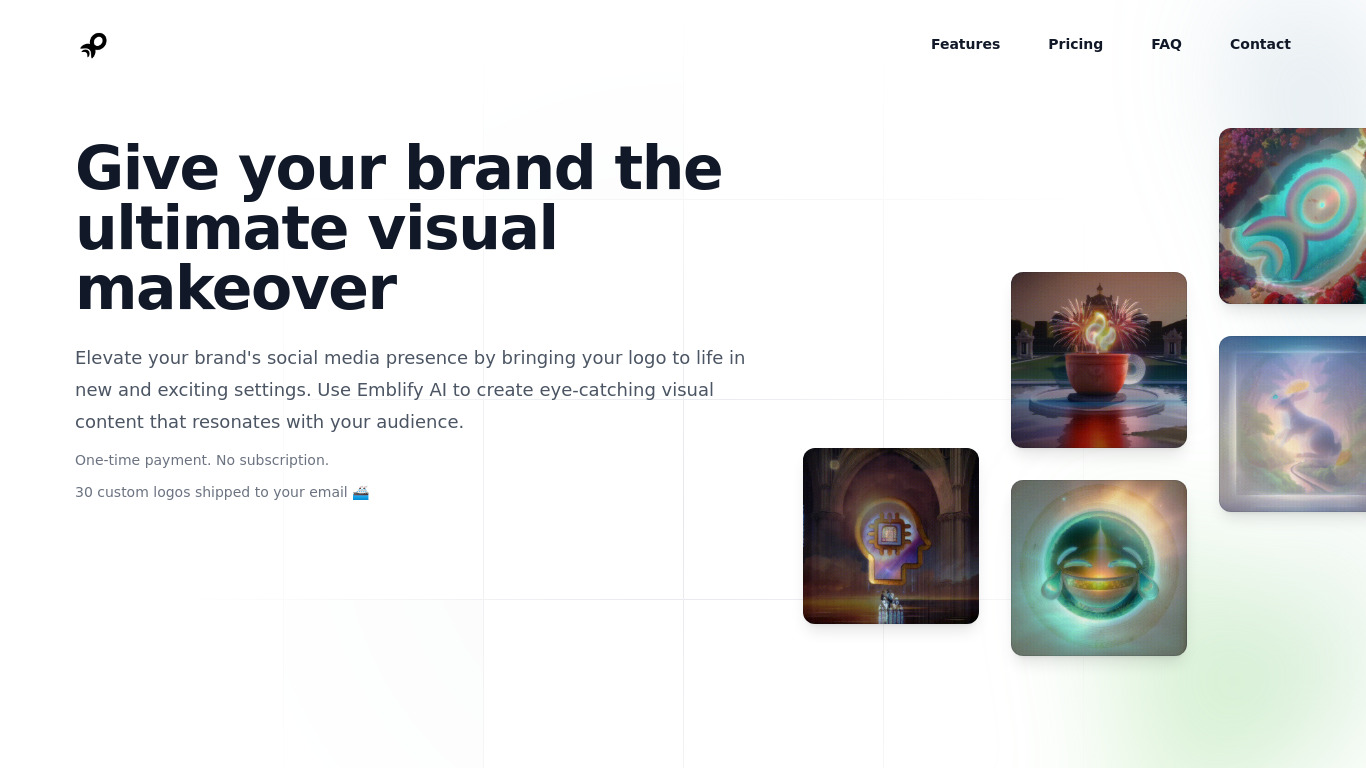 Emblify AI Landing page