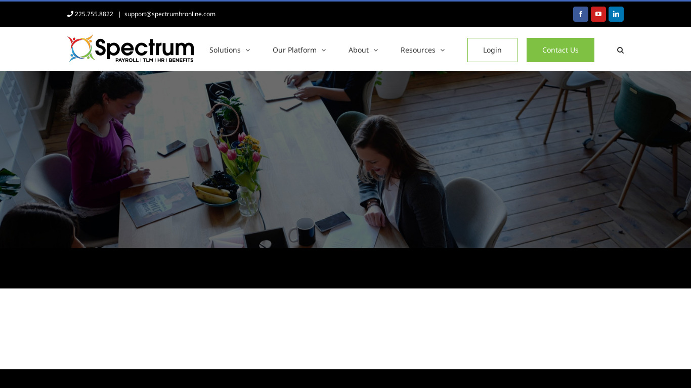 Spectrum Employee Services Landing page