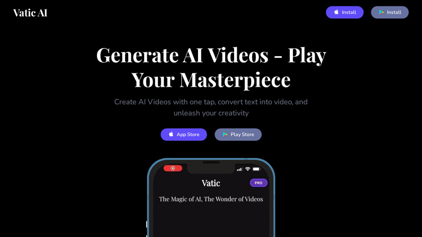 Vatic - AI Video Generator Landing Page