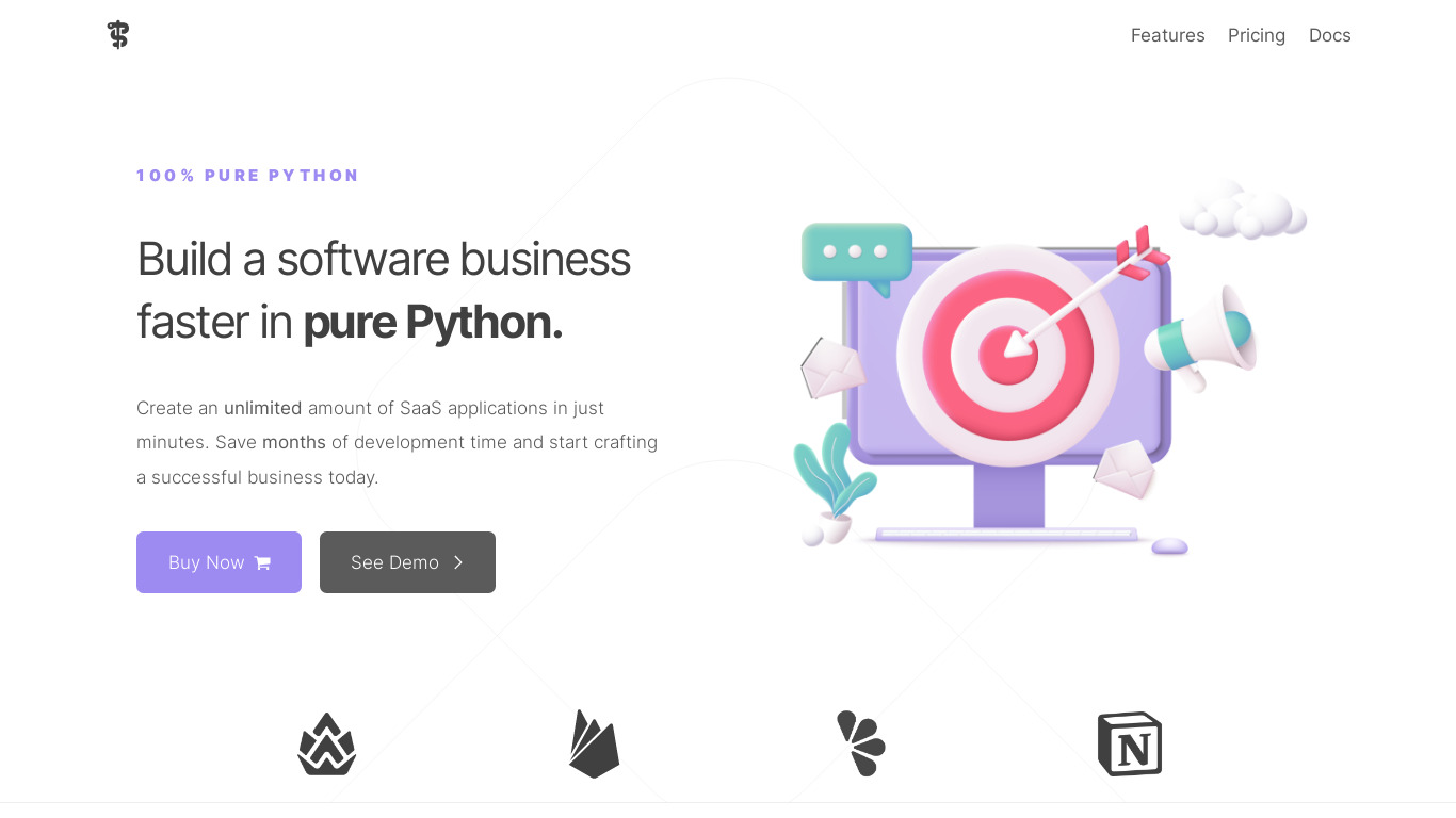 PySaaS Landing page