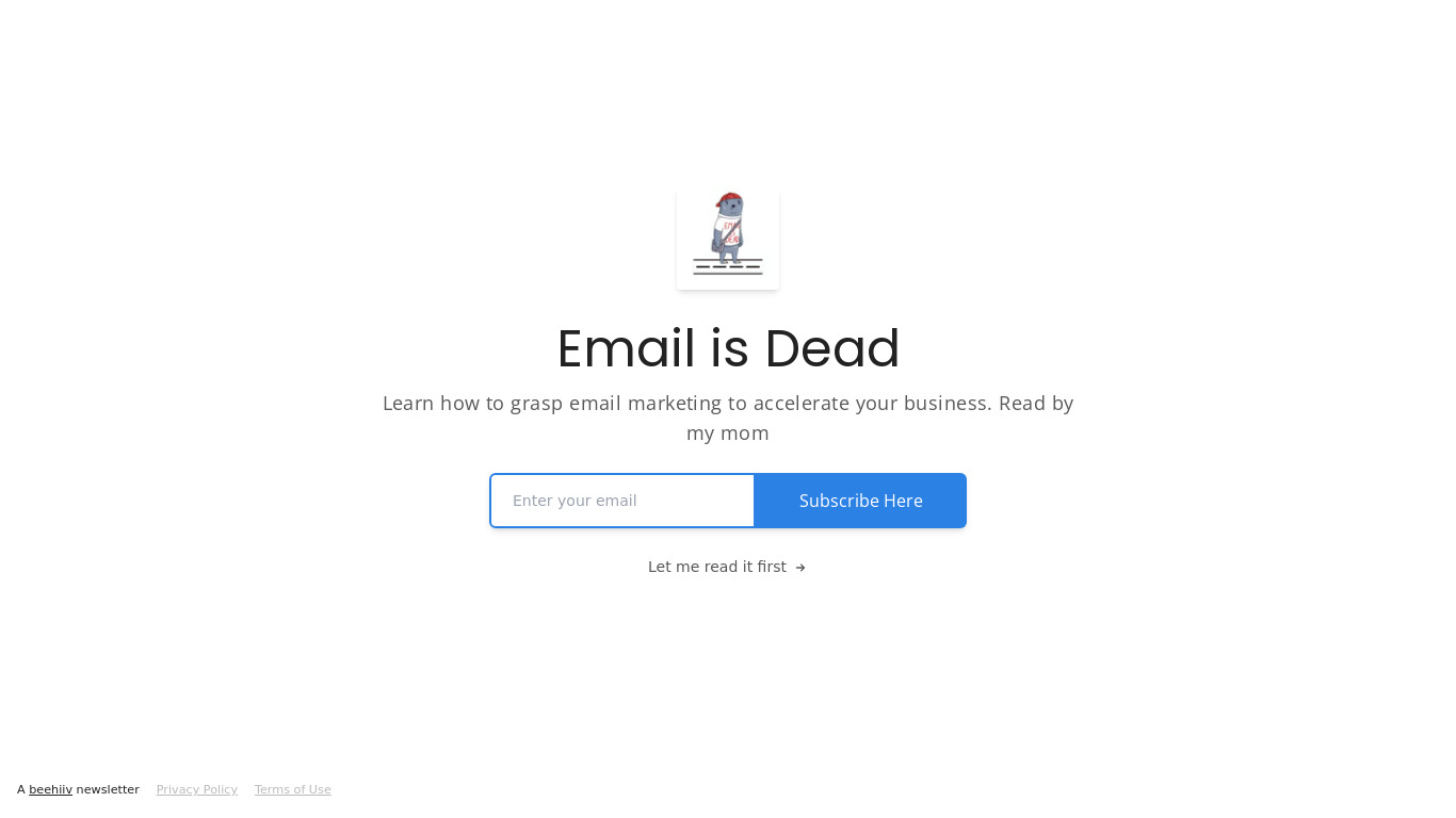 Email is Dead Landing page