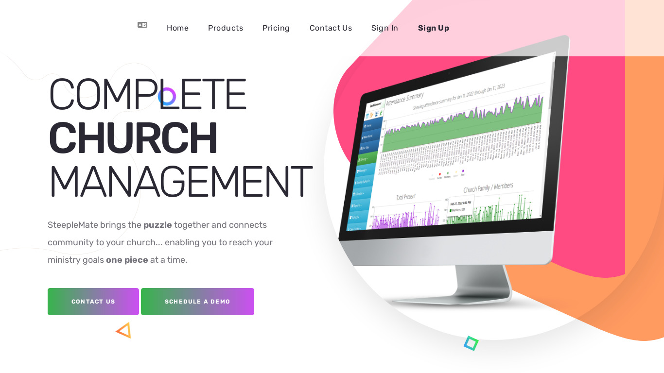 SteepleMate Landing page