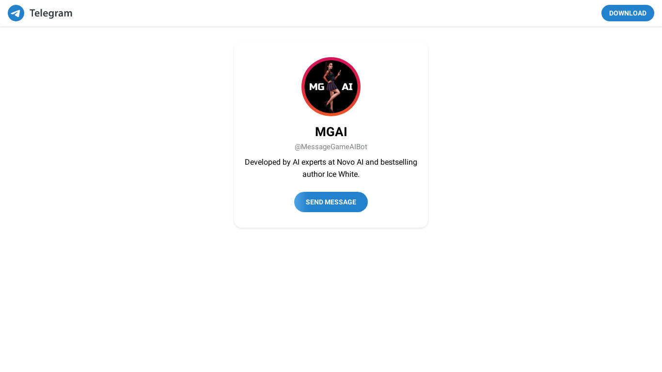 Message Game AI Landing page