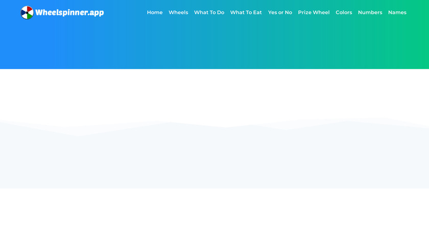 Wheel Spinner App Landing Page