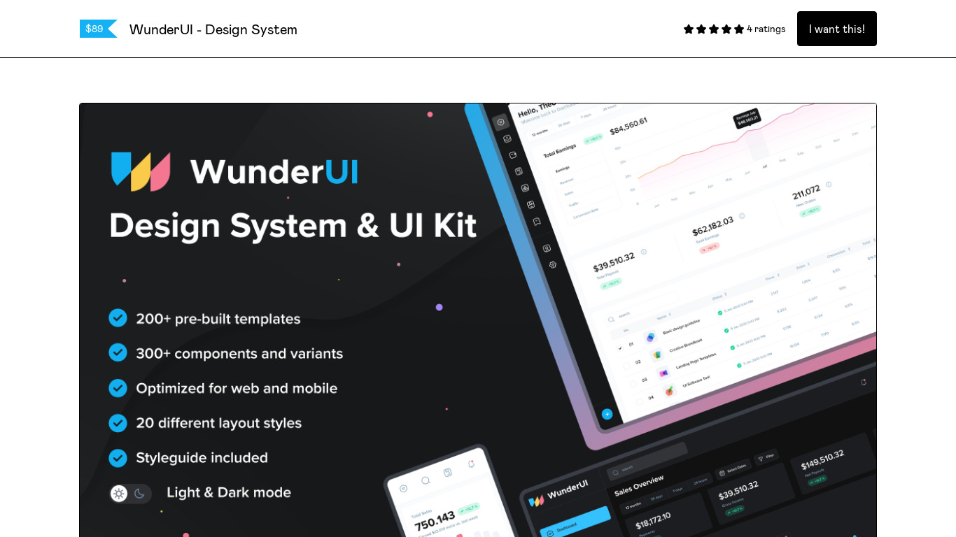 WunderUI - Design System Landing page