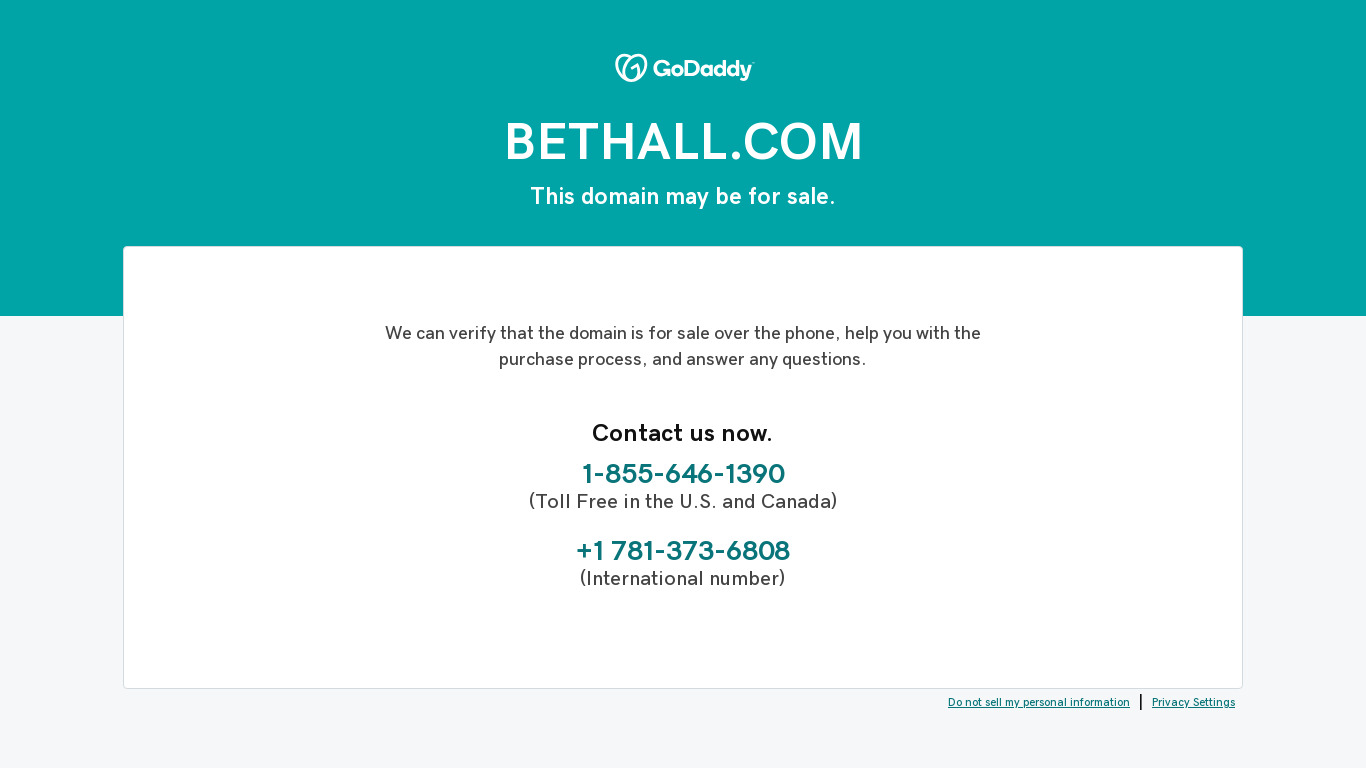 Bethall Landing page