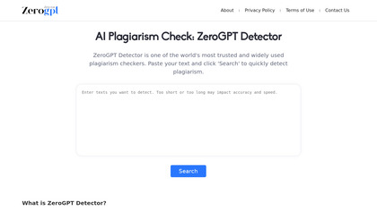 ZeroGPT Detector screenshot
