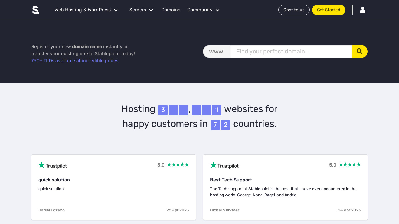 Stablepoint Landing page