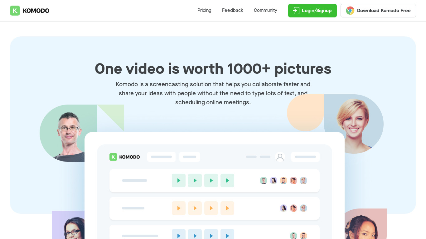 KomodoDecks Landing page