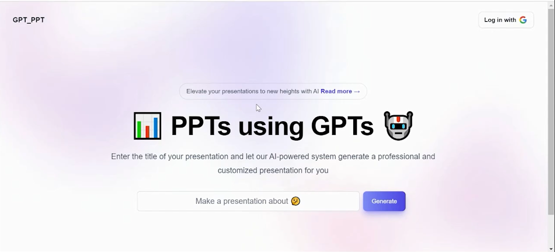 PPTs using GPTs Landing page