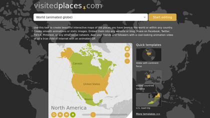 VisitedPlaces.com screenshot