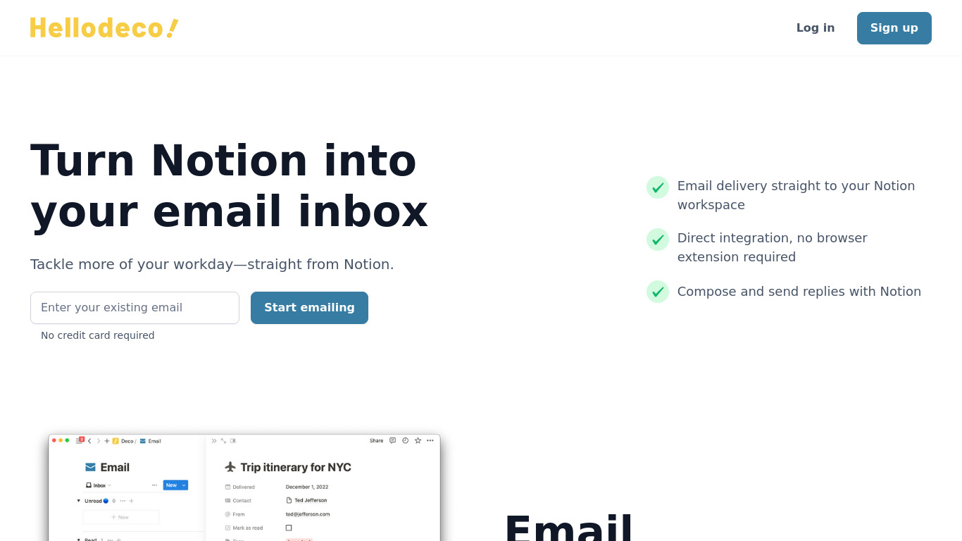 HelloDeco Landing page