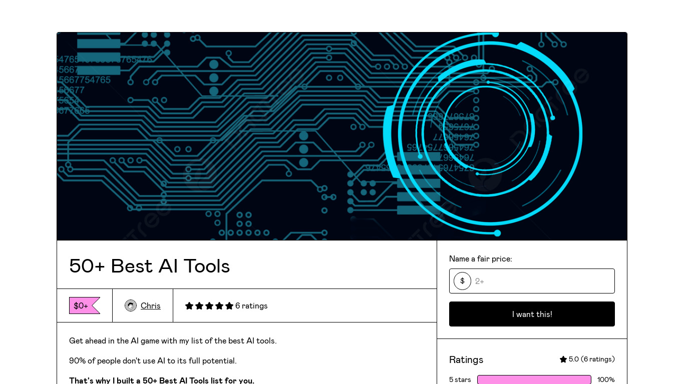 The Best AI Tools Landing page
