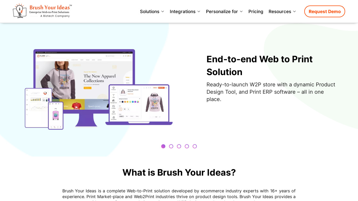 Brush Your Ideas Landing page