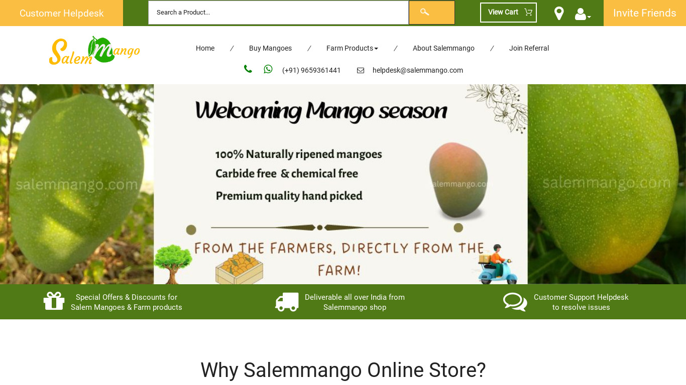 SalemMango Landing page