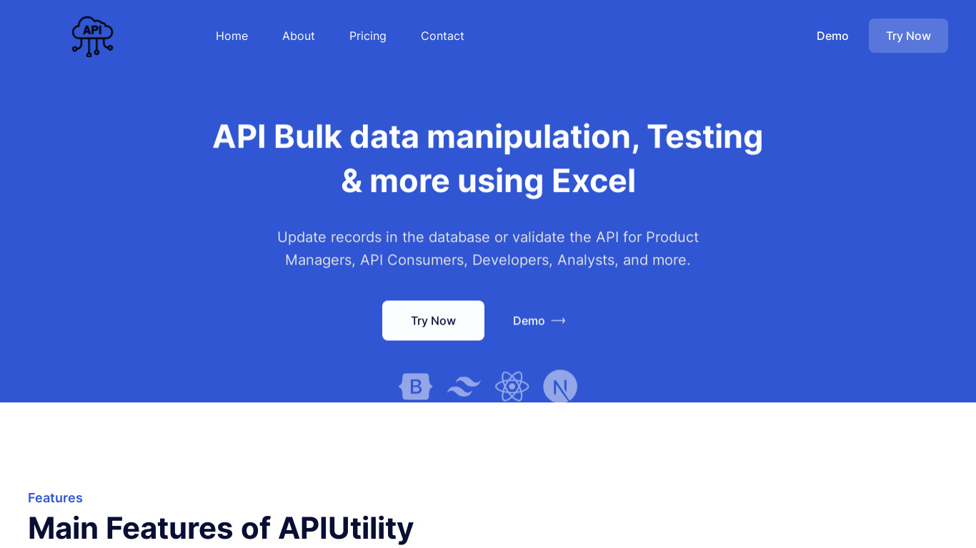 APIUtility.com Landing page