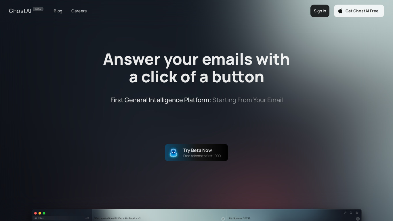 Ghost AI Landing page