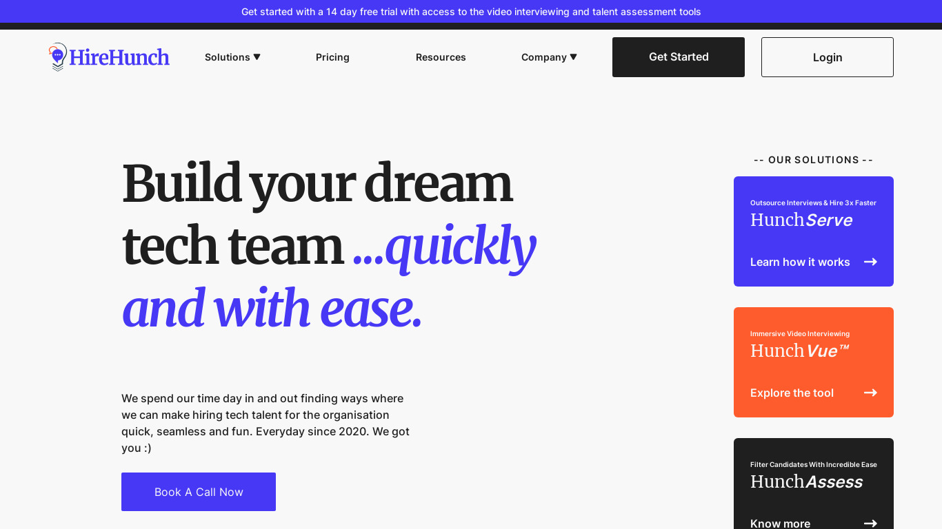 HireHunch Landing page