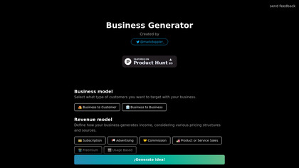 Business Generator AI screenshot