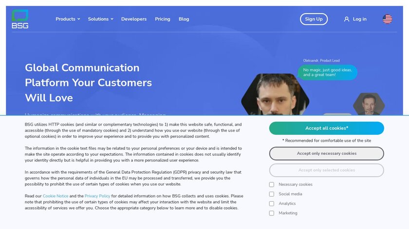 BSG.world Landing Page