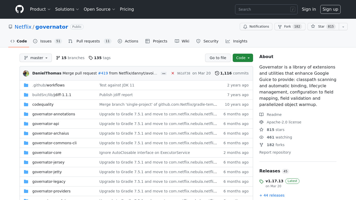 Governator Landing page