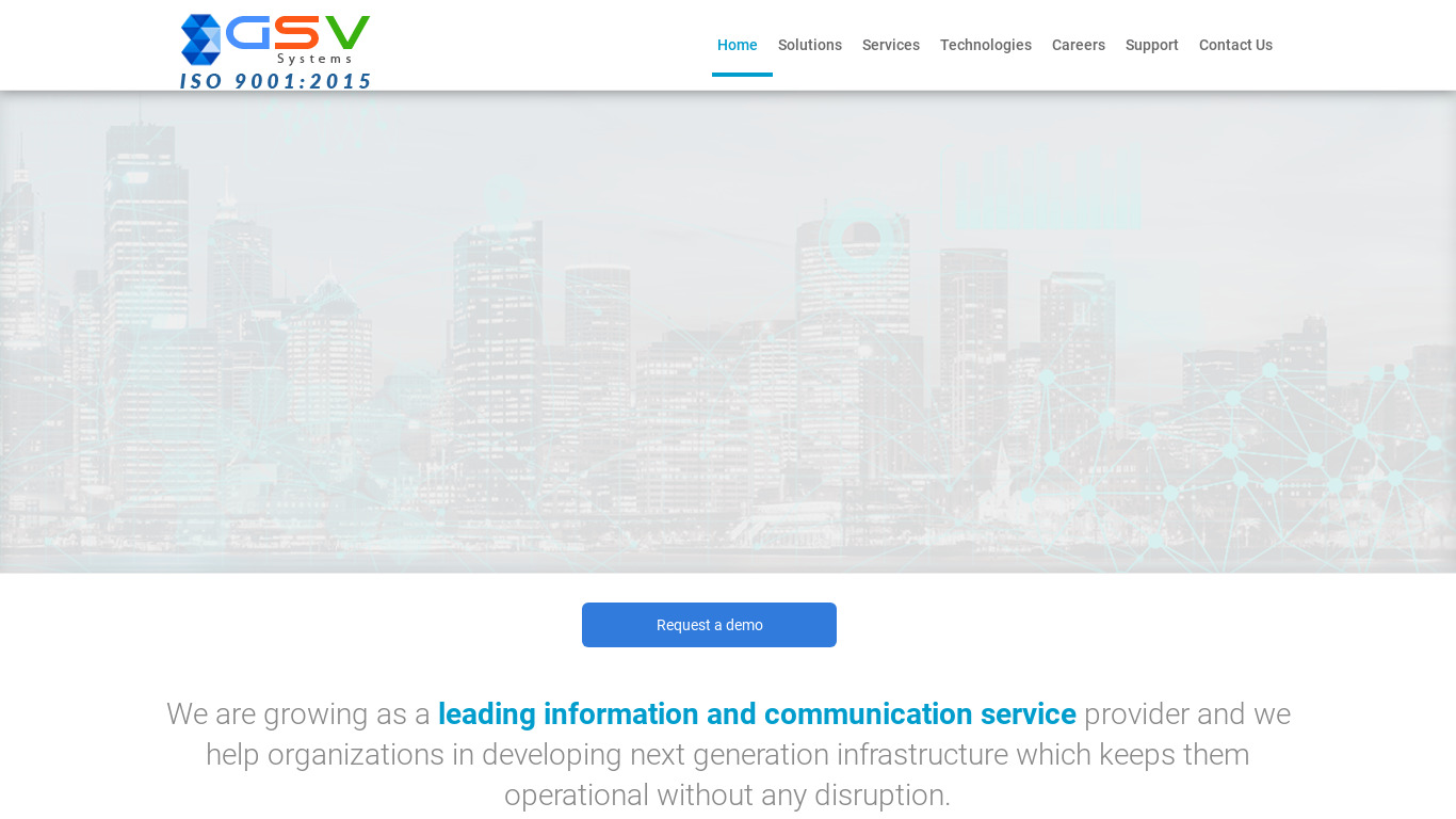 GSV Systems Landing page