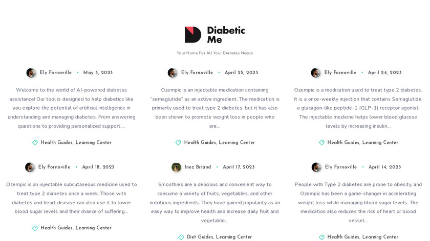 Diabetic & Me Landing Page
