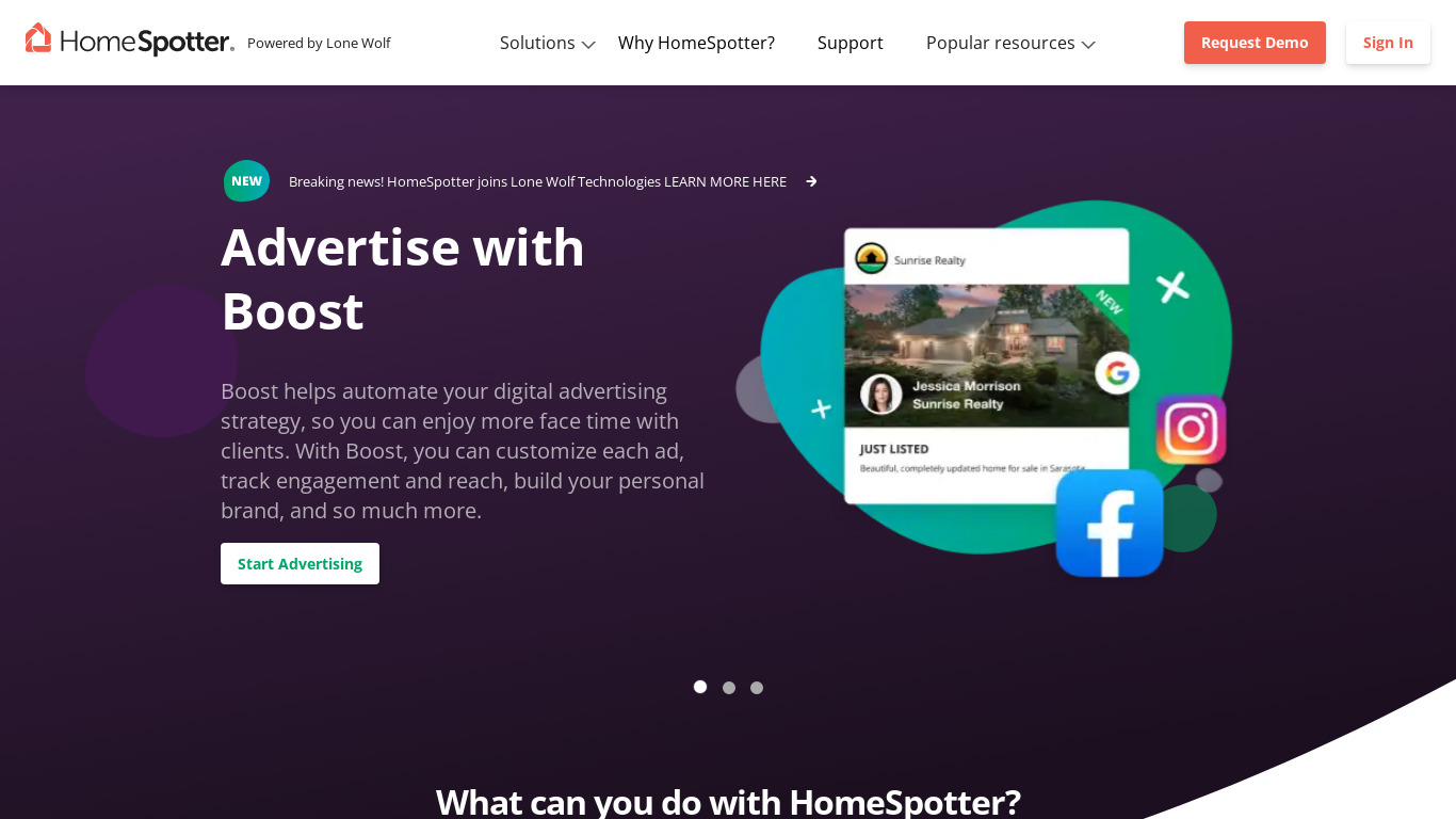 HomeSpotter Landing page