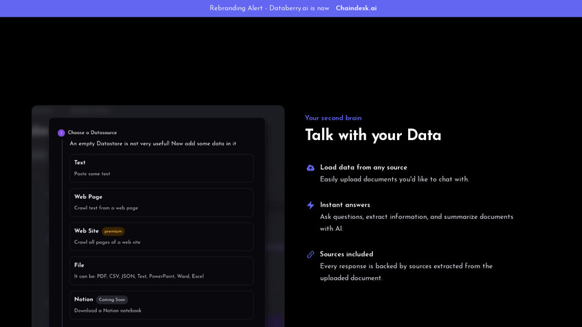 Databerry.ai Landing Page
