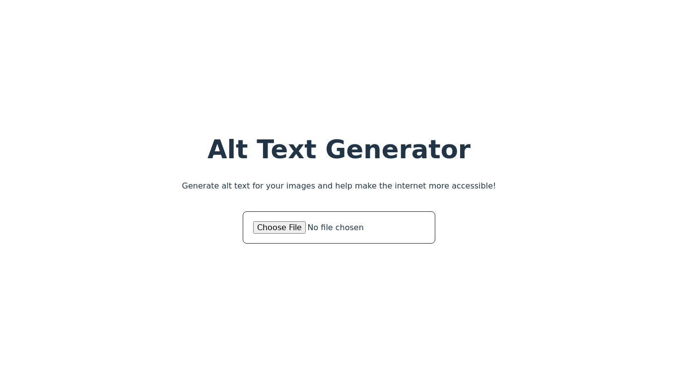 Alt Text Generator Landing page