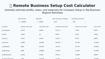 Remote Business Setup Calculator image