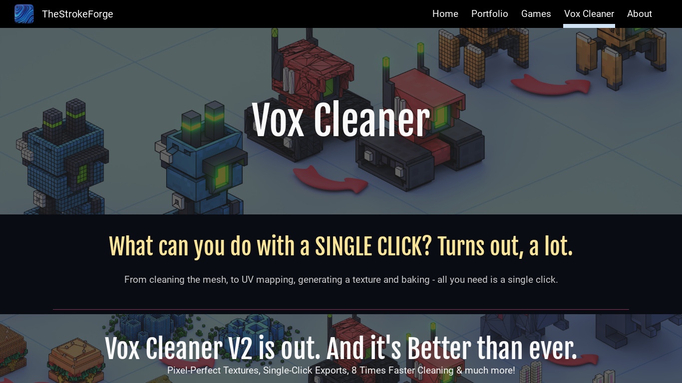 Vox Cleaner Landing page