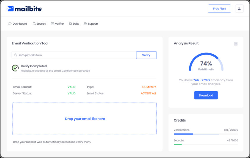 Mailbite.io Landing Page