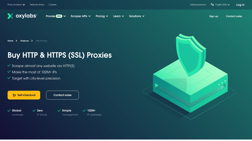 HTTP & HTTPS (SSL) Proxies Landing Page
