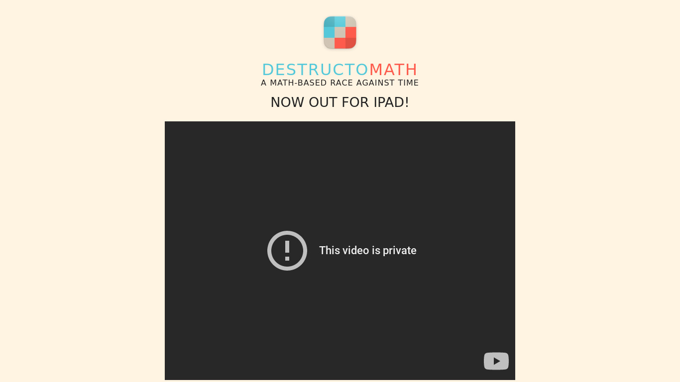 DESTRUCTOMATH Landing page