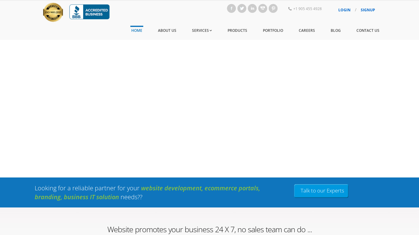 Reach Web Experts Landing page