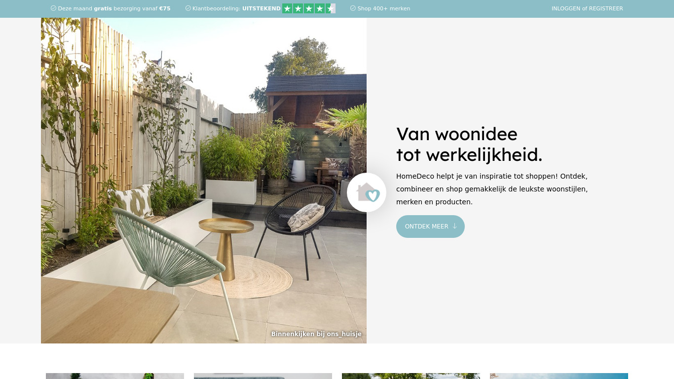 HomeDeco Landing page