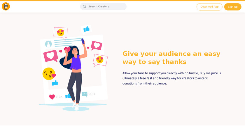 Buy Me Juice Landing Page