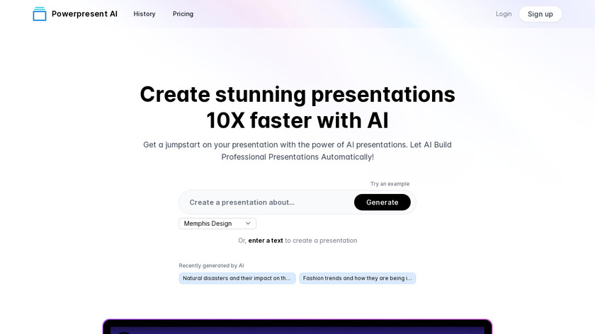 Powepresent AI Landing Page